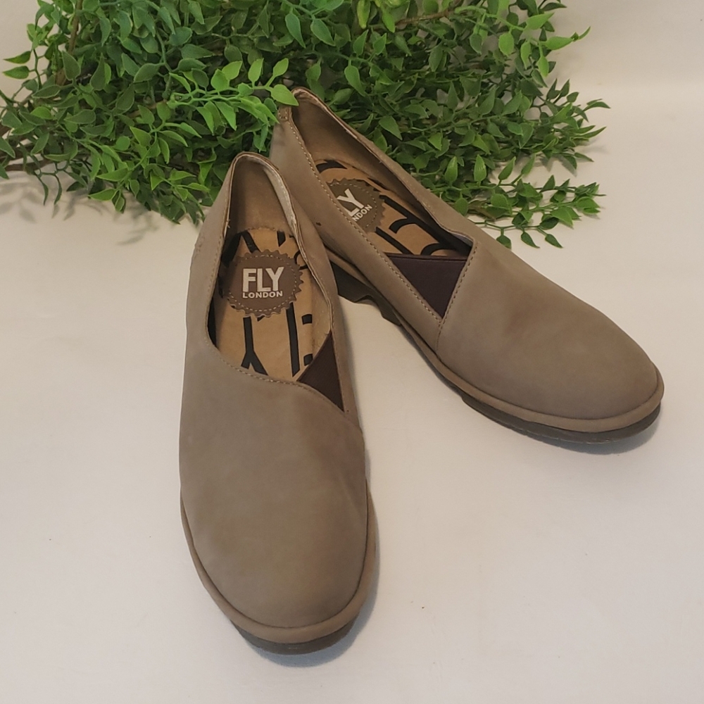 Fly London Women's Leather Clog Wedge Shoes